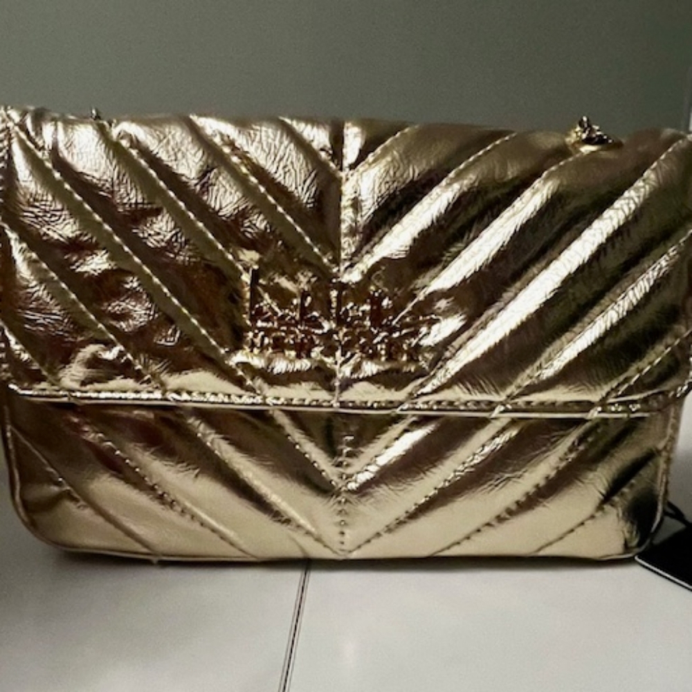 Gold Quilted Shoulder Bag
